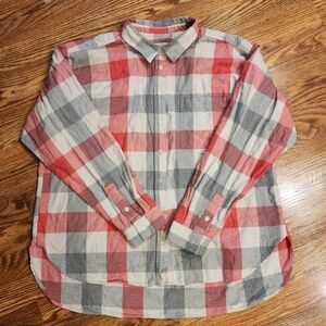 Loft 100% Cotton Flannel Shirt Women's Size XL